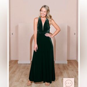 Emerald Green Velvet Dress